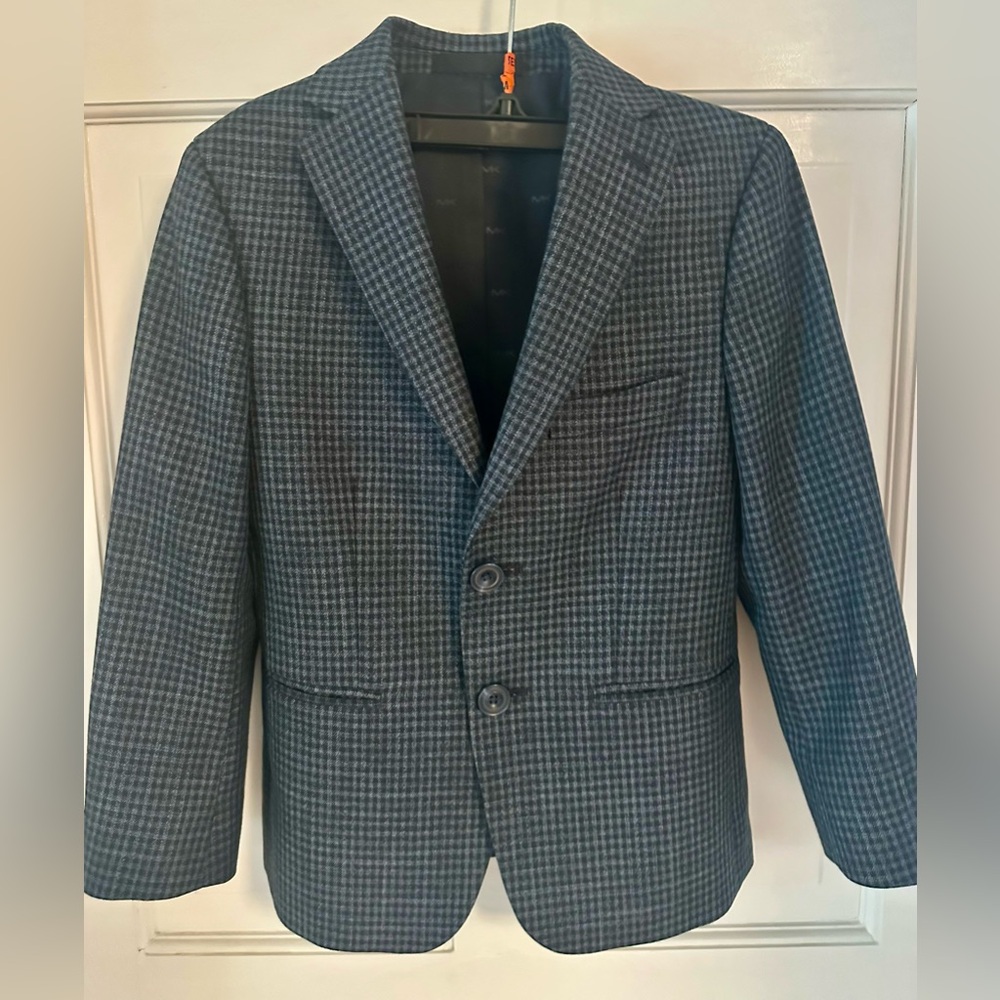 Michael Kors Boys 8R Navy Houndstooth Sport Coat